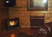 Propane fireplace and Flat screen TV